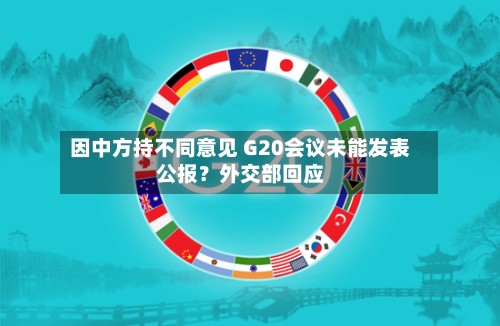 因中方持不同意见 G20会议未能发表公报？外交部回应-第3张图片